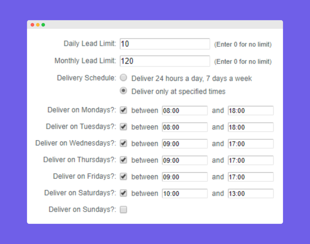 FLG partner lead delivery schedule